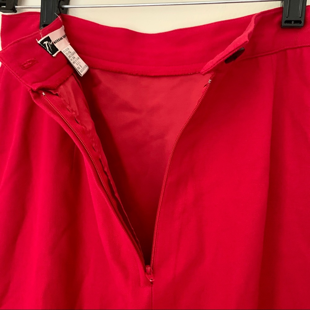 Mid length red wool pencil skirt - Picture 4 of 7